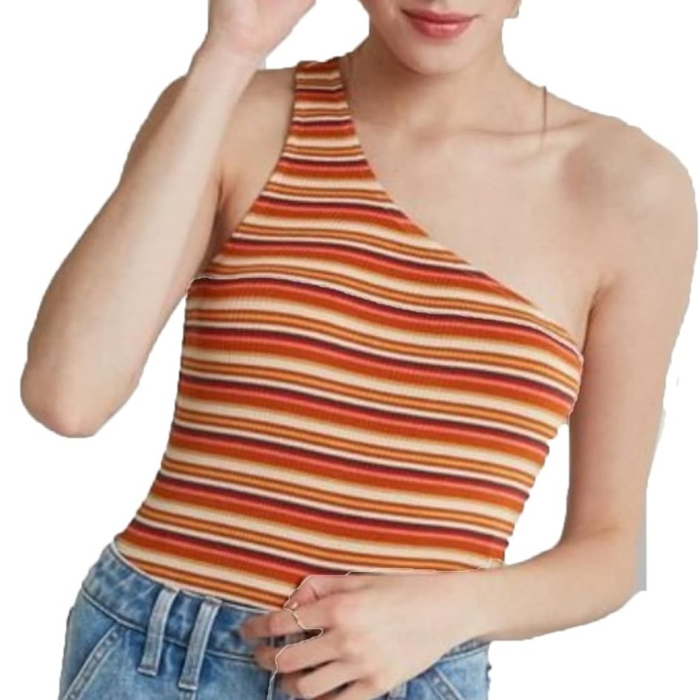 Wild fable stripe ribbed bodysuit size L